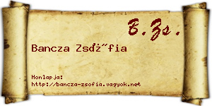 Bancza Zsófia névjegykártya